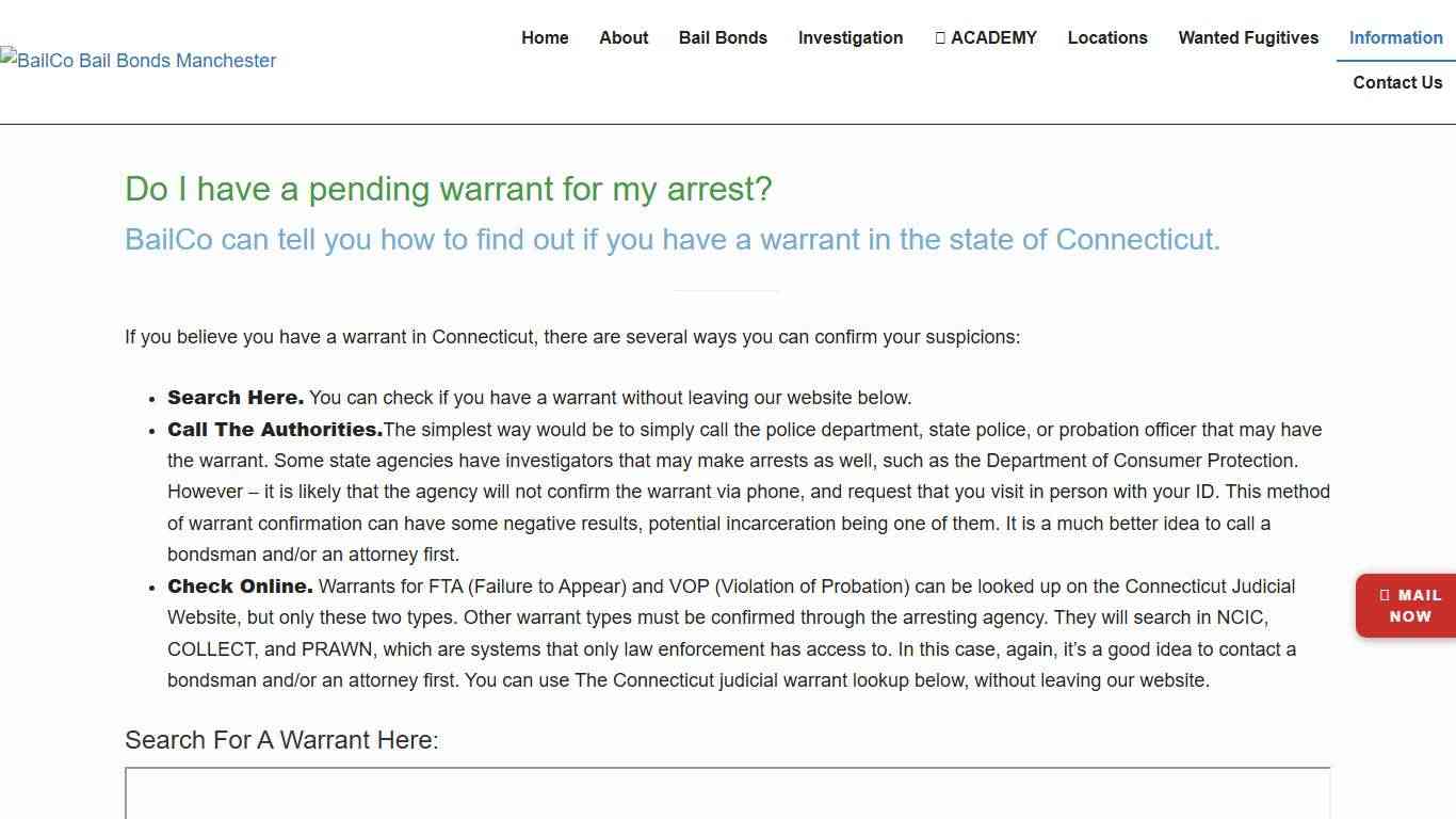 Do I Have A Warrant? | Connecticut Warrant Search | BailCo Bail Bonds