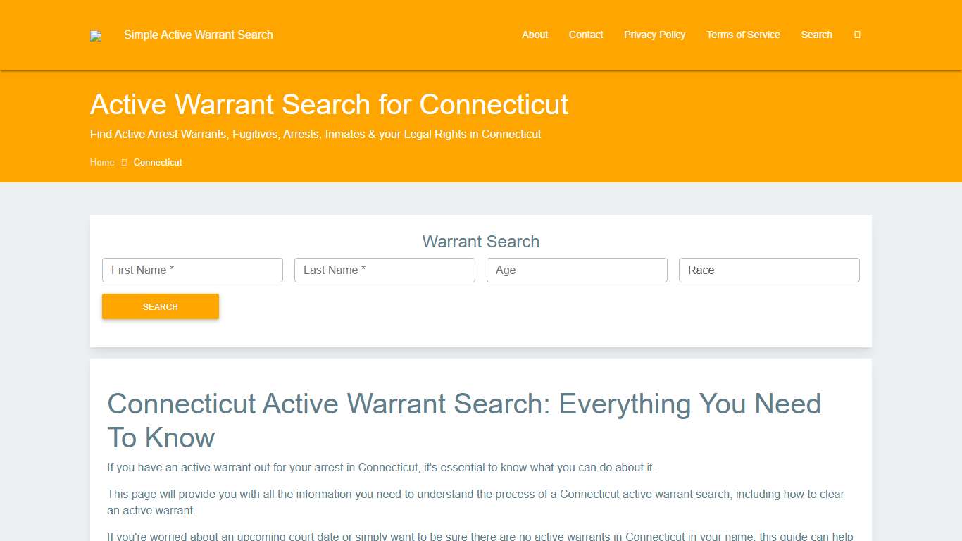 Active Warrant Search in Connecticut - Outstanding Arrest Warrants